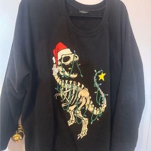 torrid Black Christmas Skeleton Dino Sweatshirt